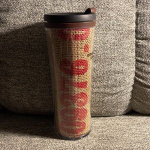 Rare 2010 Starbucks Burlap tumbler